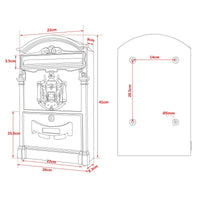 Cassetta postale dal design antico bianca da parete 16_0000061