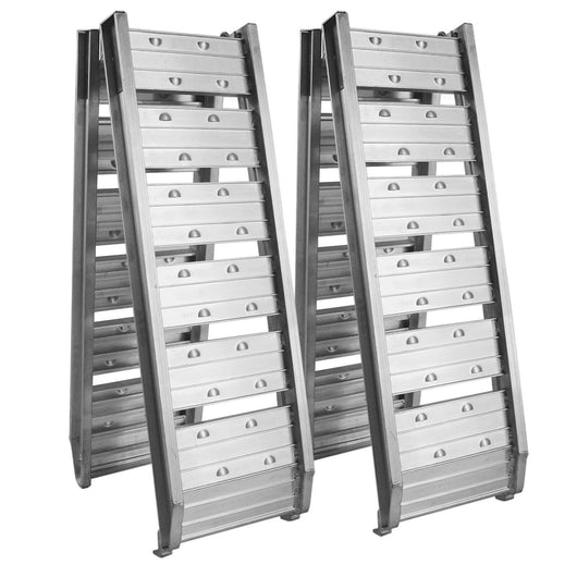 Set 2 rampe di carico multiuso pieghevoli in alluminio binario di collisione 182 cm fino a 400 kg grigio 16_0001222