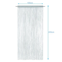 Tenda a Fili Elegante Per Porte Finestre Pannello 100x200 Cm Divisorio Camere Stanze Ambienti Grigio