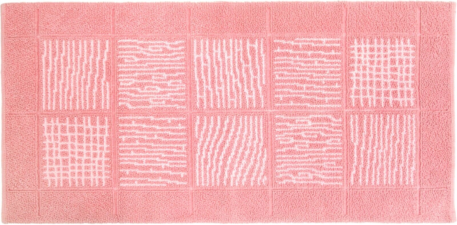 Tappeto Scendiletto Camera Bagno 65x140 cm Shaggy Puro Cotone Assorbente Antiscivolo Rosa