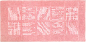 Tappeto Scendiletto Camera Bagno 65x140 cm Shaggy Puro Cotone Assorbente Antiscivolo Rosa