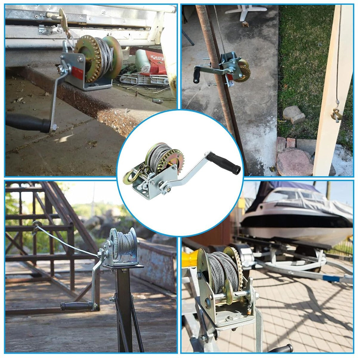 PARANCO MONTACARICHI VERRICELLO GANCIO MANUALE ARGANO 800 LBS CAVO ACCIAIO