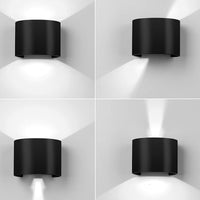 APPLIQUE LED COB LAMPADA PARETE 20W OVALE NERO FREDDO INTERNO ESTERNO 19