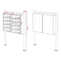 Blocca 10 cassette postali sui piedini delle voci di posta nera 16_0000143