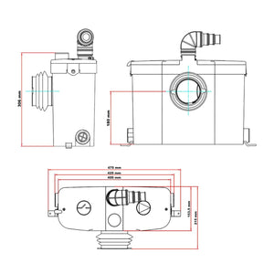 Stazione di sollevamento 3/1 450 watt impianti sanitari acque reflue acque sporche 16_0001523