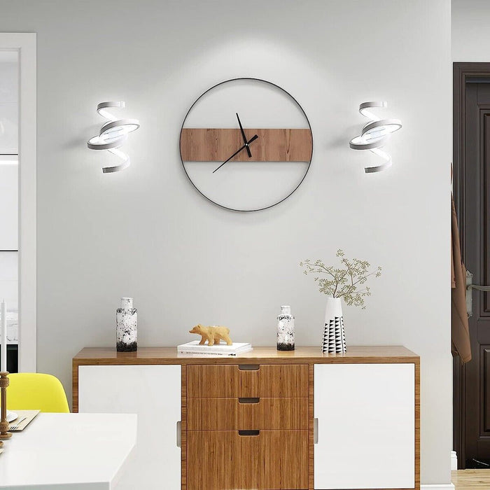 APPLIQUE LAMPADA INTERNO MODERNA PARETE MURO SPIRALE 15W LUCE FREDDA ST-004