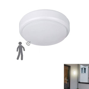 PLAFONIERA LED 9W DOME TONDO CIRCOLARE SENSORE MOVIMENTO IP56 BIANCO 4000K 1552