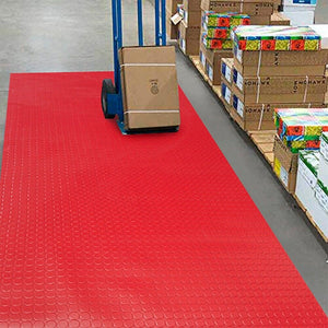 Tappeto Gomma Pvc Rosso 100x1000 Cm Passatoia Rivestimento Copri Pavimento Pedana Bolle Antiscivolo