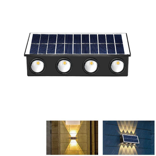 APPLIQUE LAMPADA 8 LED MURO PARETE SOLARE IP65 BIANCO CALDO GIARDINO TE-B0578*