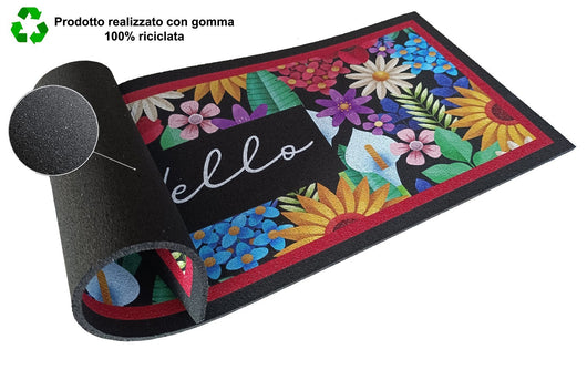 Zerbino Gomma Ecologica Ingresso Porta 25x60 cm Salvagradino Asciugapassi Antiscivolo Dis_A