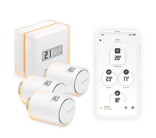 Netatmo Smart Thermostat Pack + 3 teste termostatiche connesse intelligenti WiFi