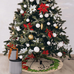 Tappeto Sotto Albero Natale Rotondo 100 Cm Addobbi Decoro Ingresso Natalizio Base Regali Dis B