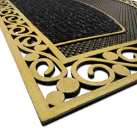 Zerbino Ingresso Semiluna Elegante Welcome Antiscivolo Gomma Robusta Tappeto Assorbente Oro