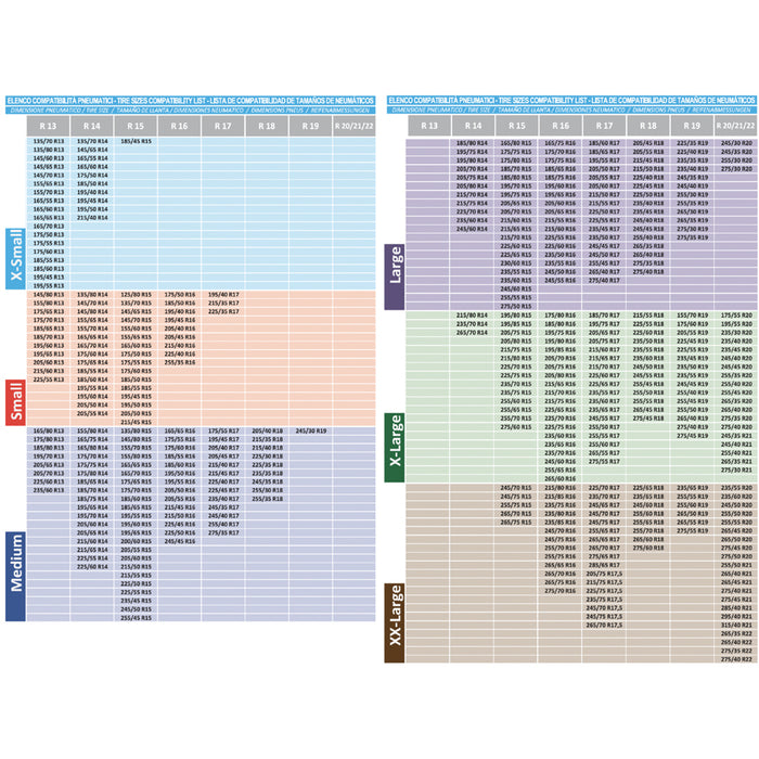 CALZE DA NEVE PER AUTO OMOLOGATE EN 16662-1 ACTIVE SERIES 2 CALZE MIS. XXL DAC 0007080OT020