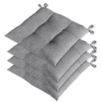 Set 4 Cuscini Sedia Cotone Maculati Morbidi Universali Lavabili Coprisedia Imbottitura Ovatta Grigio