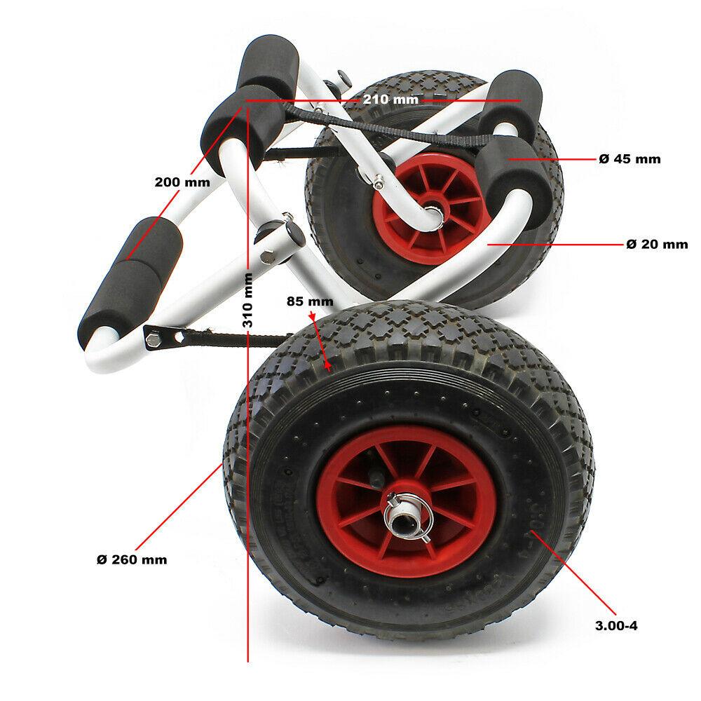 Carrello da trasporto pieghevole in alluminio 45 kg accessori barca canoa kayak surf 16_0002571