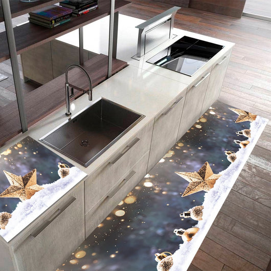 Tappeto Cucina Natale Pvc 51x210 cm Antimacchia Passatoia Antiscivolo Antisfilo Lavabile Dis_ND