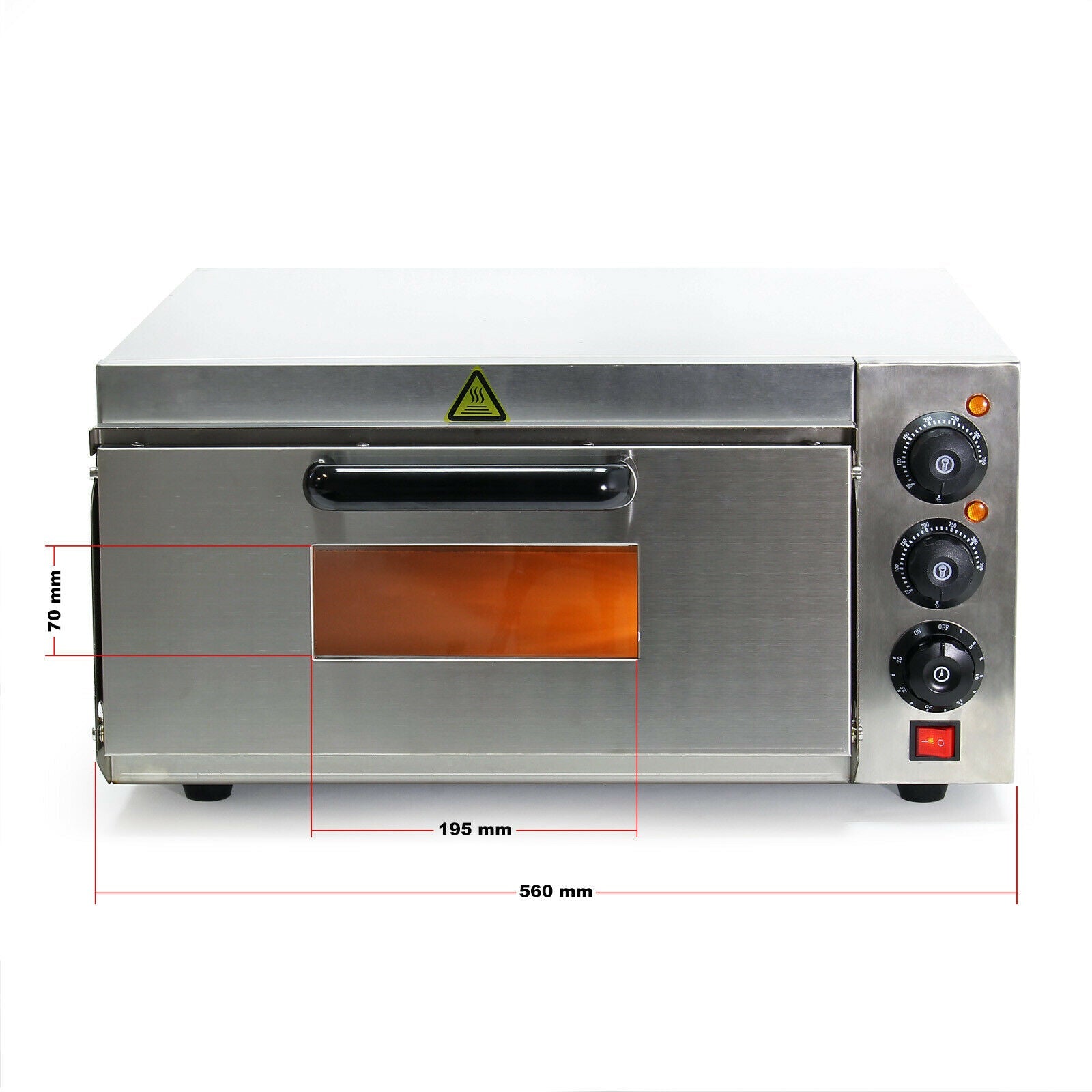 Forno pizza 2000 watt acciaio raffinato alimentare pietra pizza refrattaria 16_0002439