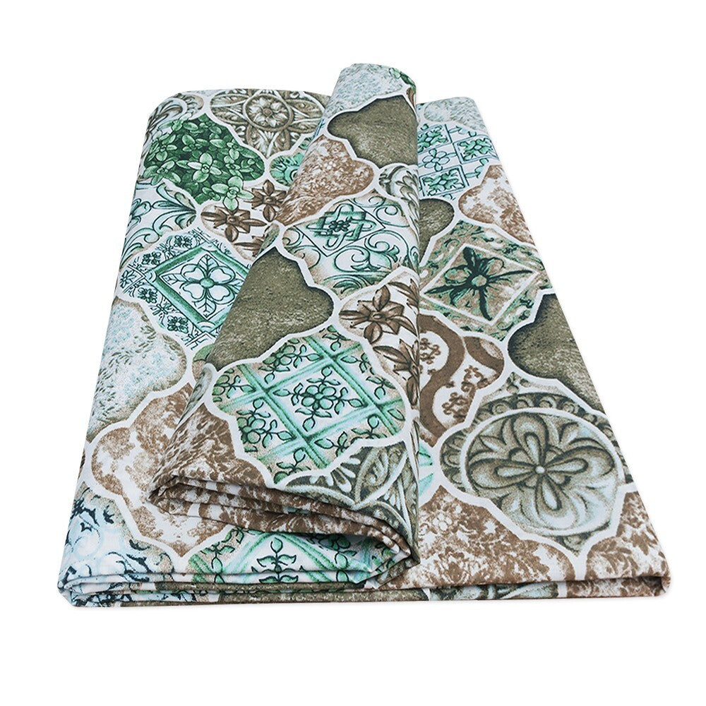 Tessuto Stoffa Piastrelle Maioliche Cotone Cucito Rivestimento Gotico Fodera Cuscini Divani 2,8x10 Mt