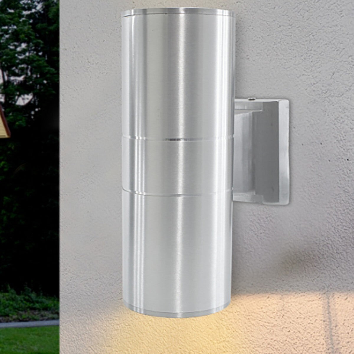 APPLIQUE DA PARETE LED LAMPADA ESTERNO DESIGN MODERNO ALLUMINIO ARGENTO SILVER