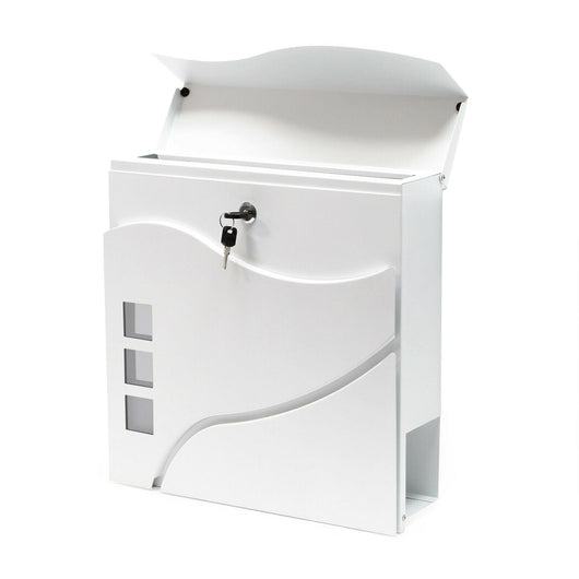 Cassetta postale di design con porta giornali, verniciatura a polvere, montaggio a parete, bianco 16_0000102