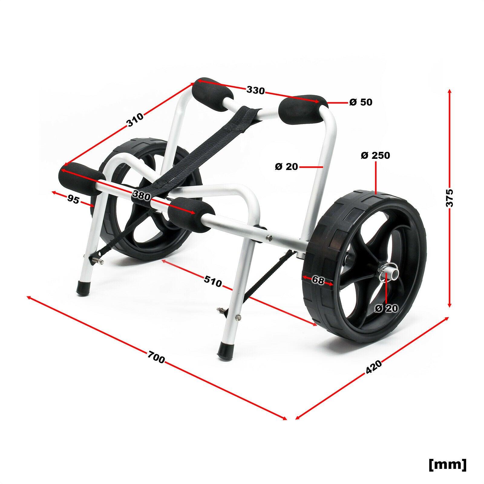 Carrello pieghevole in alluminio 68kg Ruota lampada PU fissaggio con cinghia in nylon 16_0002563