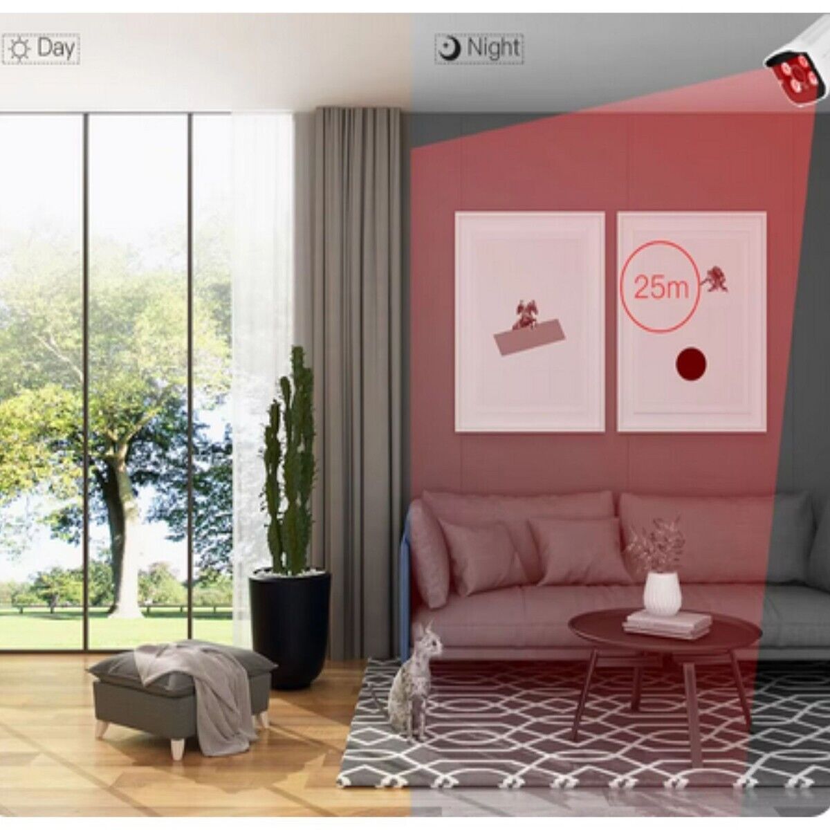 TELECAMERA VIDEOSORVEGLIANZA WIRELESS 4 LED 3.6MM 2MPX APP IP66 JT-82047
