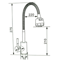 RUBINETTO MISCELATORE CUCINA LAVELLO CANNA DOCCETTA SNODABILE CASA S9003