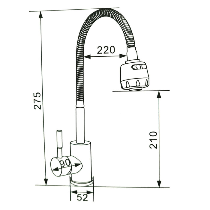 RUBINETTO MISCELATORE CUCINA LAVELLO CANNA DOCCETTA SNODABILE CASA S9003