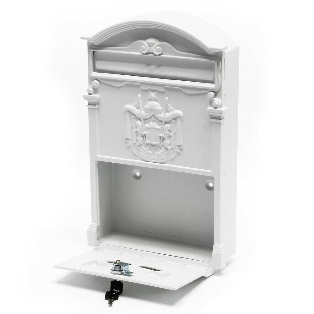 Cassetta postale dal design antico bianca da parete 16_0000061