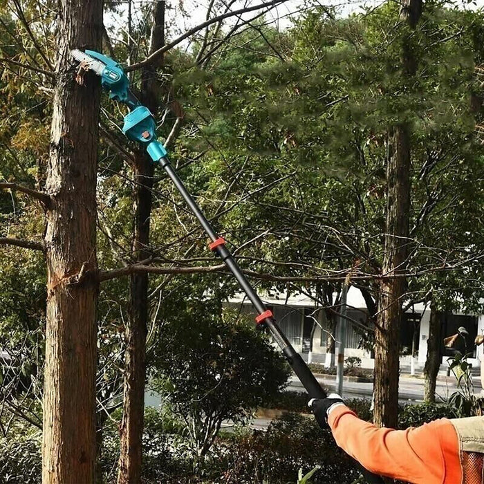 KIT POTATURA MINI MOTOSEGA 6" FORBICE CESOIA A BATTERIA 48V CON ASTA TELESCOPICA