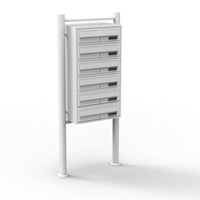 Blocco 6 cassette postali su gambe 6 voci acciaio zincato 69,6 x 38,5 x 27 cm bianco 16_0000046