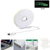 STRISCIA LED FLESSIBILE PER GANCI BINARIO SOFFITTO SCRITTA USB LUCE VERDE