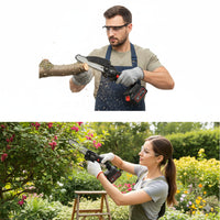 MINI SEGA ELETTRICA A BATTERIA 48V MOTOSEGA 4" CATENA POTATURA RAMI 2 BATTERIE