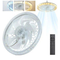 LAMPADA VENTILATORE PLAFONIERA LED SOFFITTO E27 DIMMERABILE CON TELECOMANDO 48W