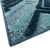 Tappeto Bagno 50x110 Cm Moderno Morbido Soffice Assorbente Asciugapassi Antiscivolo Lavabile Blu