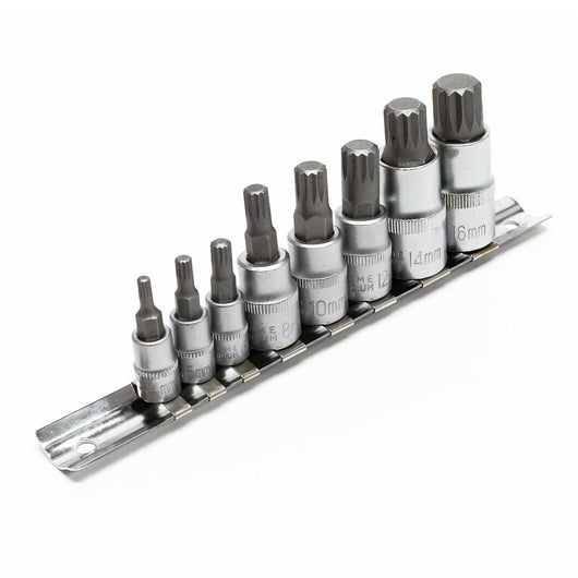 Set chiavi a bussola XZN denti multipli 8 pezzi Kit chiavi a bussola M4-M16 16_0002591