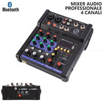 MIXER AUDIO PROFESSIONALE DJ SOUND CONSOLE PORTATILE 4 CANALI BLUETOOTH USB