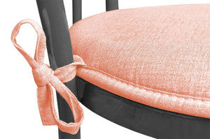 Set 4 Cuscini Sedia Rosa Rotondi Cotone Lavabili Morbidi Coprisedia Tondo Tinta Unita Pastello