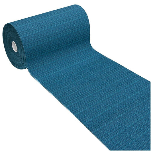 Tappeto Cucina Tinta Unita Striato 54x80 Cm Bordato Assorbente Passatoia Casa Antiscivolo Blu