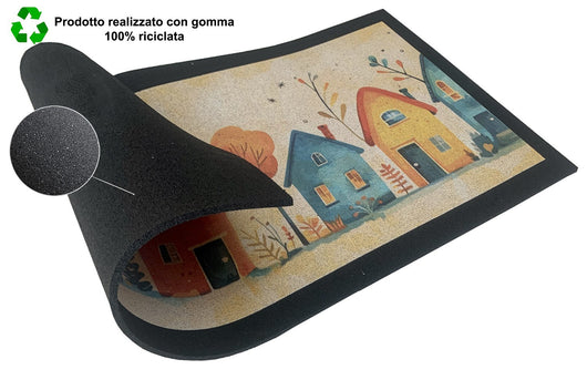 Zerbino Gomma Sostenibile 40X70 Antiscivolo Ingresso Interno Esterno Moderno Dis.I