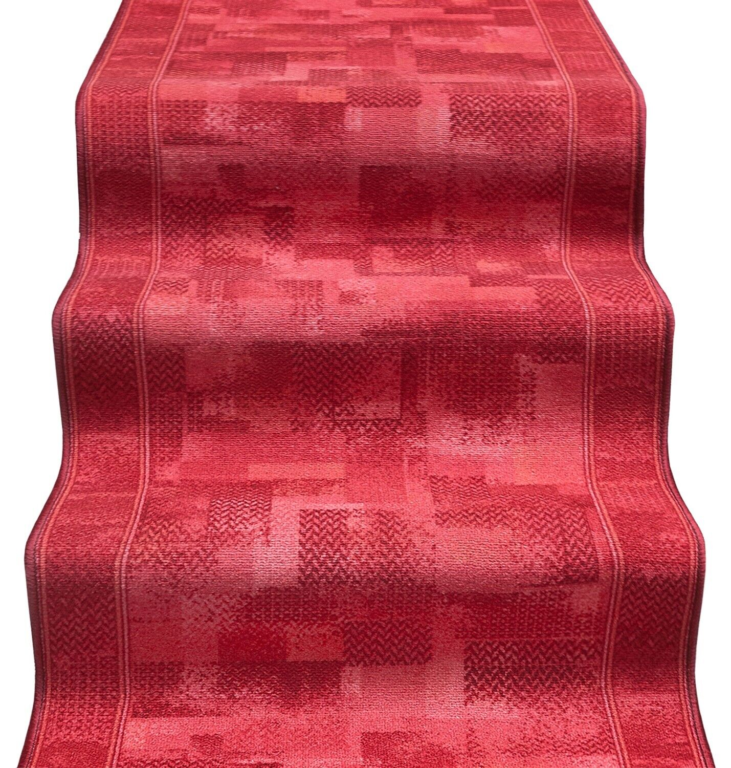 Passatoia Scala Scalinata Ingresso 67x350 Cm Bordata Tappeto Corridoio Gradini Antiscivolo Bordeaux