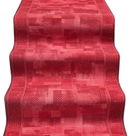 Passatoia Scala Scalinata Ingresso 67x350 Cm Bordata Tappeto Corridoio Gradini Antiscivolo Bordeaux