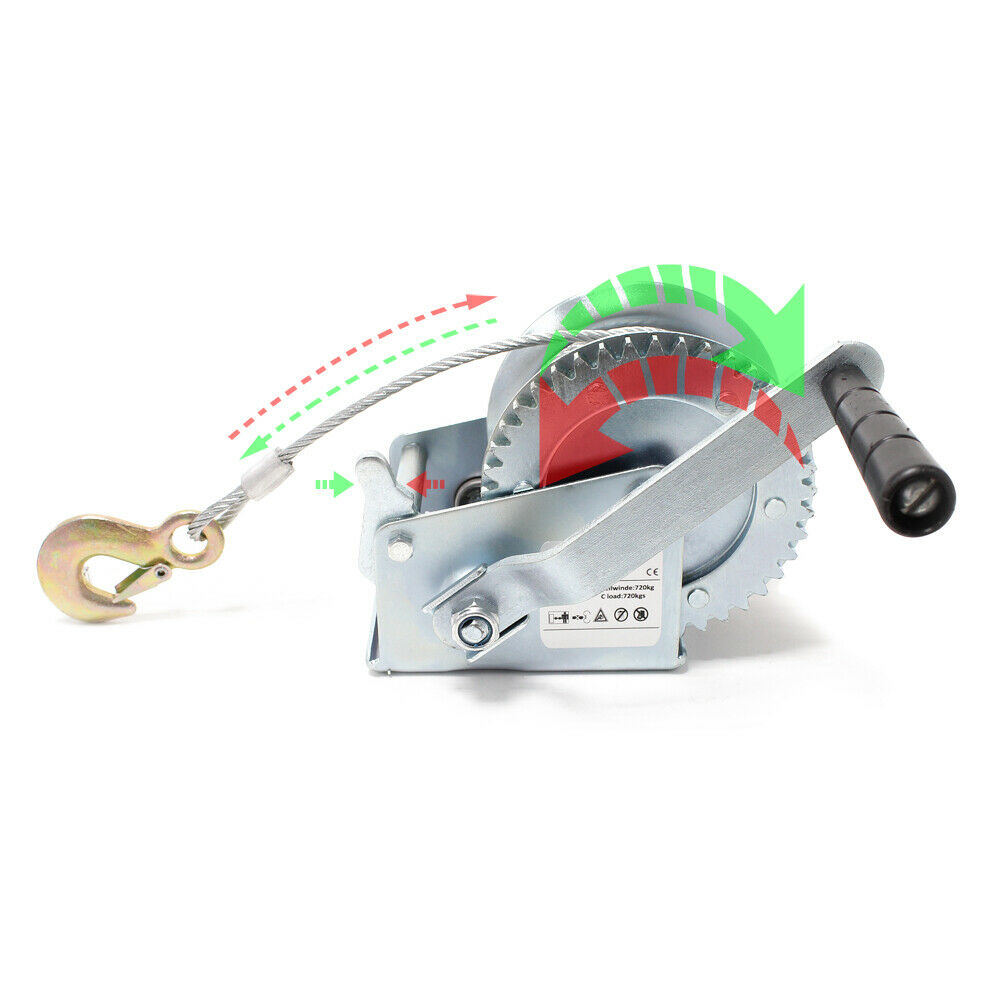 Verricello manuale da alaggio 900kg 10 m 4:1/8:1 garage officina Attrezzi fai da te 16_0000520