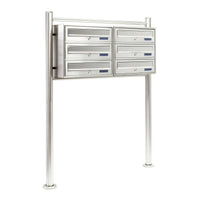 Blocco 6 cassette postali a piedi 2x3 scomparti sovrapposti acciaio inox 16_0000044