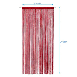 Tenda a Fili Elegante Per Porte Finestre Pannello 100x200 Cm Divisorio Camere Stanze Ambienti Bordeaux