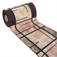 Tappeto Cucina Bordato Antiscivolo 57x280 Cm Moderno Passatoia Colori Accesi Marmorizzato Marrone