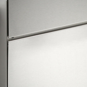 Cassetta postale di design con scomparto per giornali, palo in acciaio inox argento 16_0000095