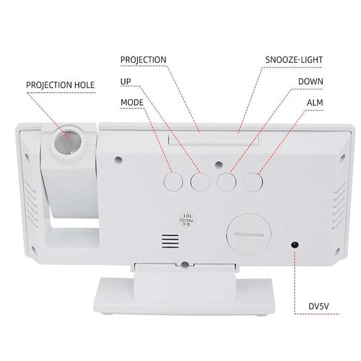 OROLOGIO PROIETTORE SPECCHIATO LED SVEGLIA DISPLAY LCD ELETTRICO DIGITALE ORARIO