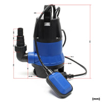 Elettropompa sommergibile per acque reflue 900 watt 14000 l/h drenaggio pozzo giardino evacuazione blu 16_0000623